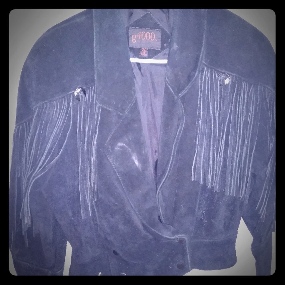 Black Suede Fringe Coat